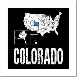 Vintage Colorado Map Posters and Art